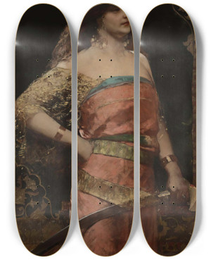 Triptych art skateboard deck of Jeanjosephbenjamin Constant Judith_3 by Jean-Joseph-Benjamin Constant (1845-1902)