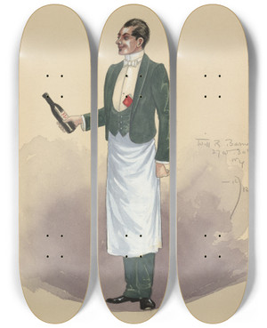 Triptych art skateboard deck of Will R Barnes Untitled_44 by Will R Barnes (1939)