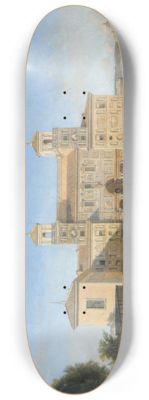 Alphonse-Henri Perin - View of the Villa Medicis gardens, Rome 8.25 inch art skate deck