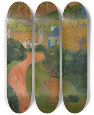 Triptych art skateboard deck of Jan Verkade Decorative Landscape Ii by Jan Verkade (1868-1946)