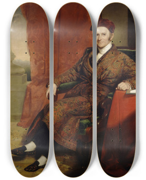 Triptych art skateboard deck of Chester Harding Amos Lawrence by Chester Harding (1792-1866)