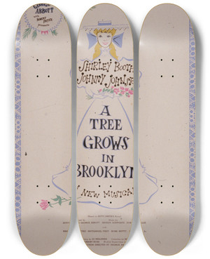Triptych art skateboard deck of Artcraft Lithograph A Tree Grows In Brooklyn by Artcraft Lithograph (1905-1970)