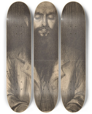 Triptych art skateboard deck of Albert Hahn Het Medium by Albert Hahn (1877-1918)