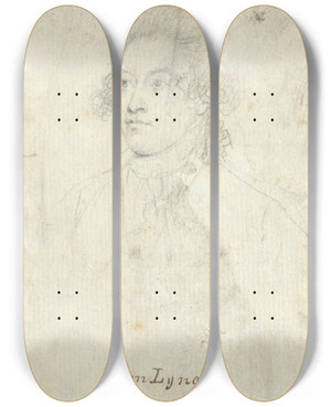 Triptych art skateboard deck of John Trumbull Thomaslynch by John Trumbull (1756-1843)