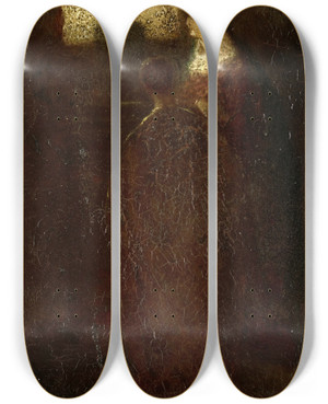 Triptych art skateboard deck of Adolphe Monticelli Aan Het Altaar by Adolphe Monticelli (1824-1886)