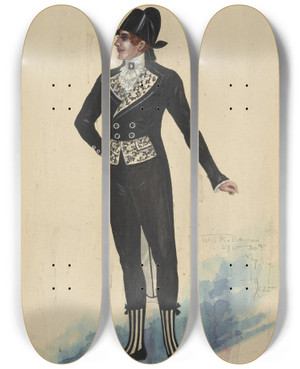 Triptych art skateboard deck of Will R Barnes 20Barryact Iii by Will R Barnes (1939)