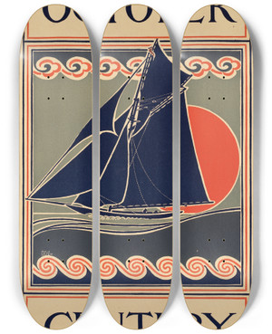 Triptych art skateboard deck of H M Lawrence October Century by H M Lawrence (1850-1900)