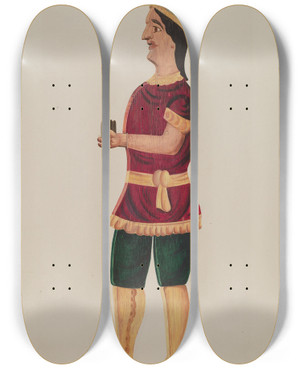 Triptych art skateboard deck of Einar Heiberg Cigar Store Indian_3 by Einar Heiberg