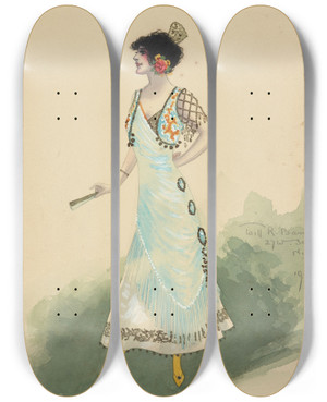 Triptych art skateboard deck of Will R Barnes Act Iallores_2 by Will R Barnes (1939)