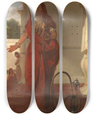 Triptych art skateboard deck of Tilly Kettle Dancing Girl by Tilly Kettle (1735-1786)