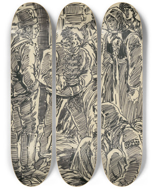 Triptych art skateboard deck of Andrej Kovik 7 Vo Vzen by Andrej Kovacik