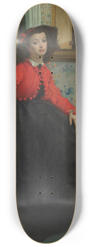 James Tissot - Portrait of Miss L. L. 8.25 inch art skate deck