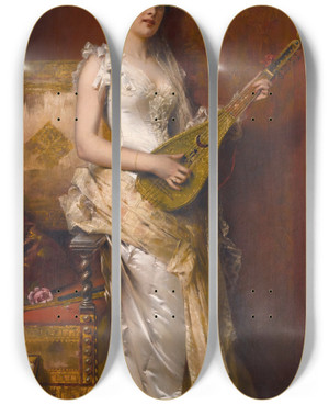 Triptych art skateboard deck of Conrad Kiesel Daydreams by Conrad Kiesel (1846-1921)