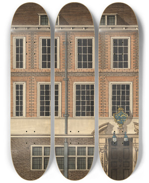 Triptych art skateboard deck of Charles Tomkins Painterstainers Hall by Charles Tomkins
