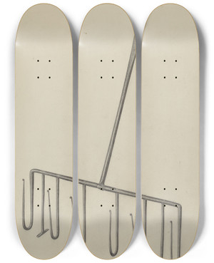 Triptych art skateboard deck of Francis Law Durand Toast Rack by Francis Law Durand (1935)
