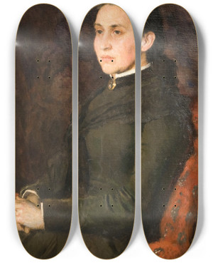 Triptych art skateboard deck of Victor Mikhailovich Vasnetsov Elizaveta Grigorievna Mamontova by Victor Mikhailovich Vasnetsov (1848-1926)