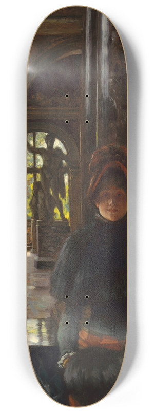 James Tissot - Visiteurs trangers au Louvre 8.25 inch art skate deck James Tissot - Visiteurs trangers au Louvre 8.25 inch art skate deck