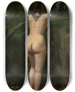 Triptych art skateboard deck of Gustave Courbet The Source by Gustave Courbet (1819-1877)