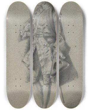 Triptych art skateboard deck of Nathaniel Smith Study Of A Man by Nathaniel Smith