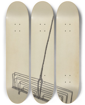 Triptych art skateboard deck of Bernard Westmacott Toast Rack_2 by Bernard Westmacott