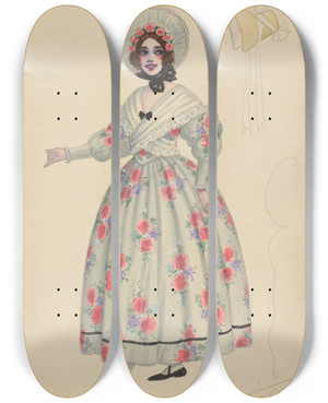 Triptych art skateboard deck of Will R Barnes Dapper Men_2 by Will R Barnes (1939)