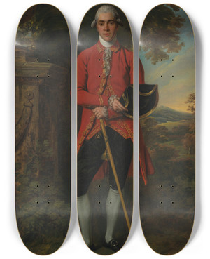 Triptych art skateboard deck of Nathaniel Dance Holland Thomas Asshetonsmith 17521828 by Nathaniel Dance Holland (1735-1811)