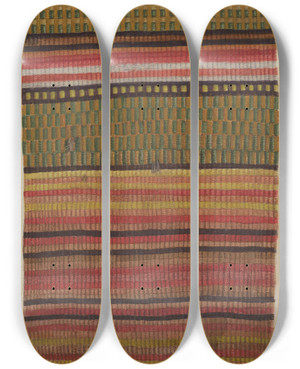 Triptych art skateboard deck of Alice Braun Carpet Sample by Alice Braun