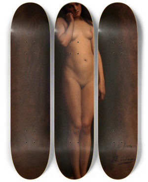 Triptych art skateboard deck of Jeanlon Grme Study For Slave Market In Ancient Rome by Jean-Lon Grme (1824-1904)