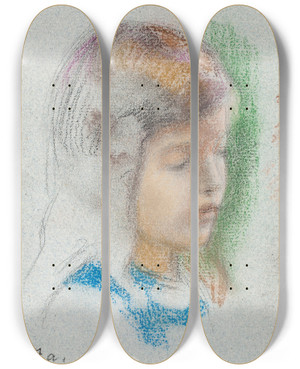 Triptych art skateboard deck of Eero Jrnefelt Tytn P by Eero Jarnefelt (1863-1937)