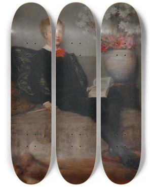 Triptych art skateboard deck of Harper Pennington James Buchanan Johnston by Harper Pennington (1853-1855---1920)