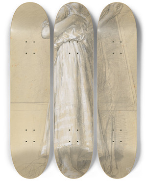 Triptych art skateboard deck of Vincenzo Gemito Faith by Vincenzo Gemito (1852-1929)