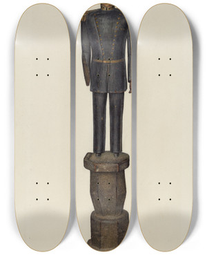 Triptych art skateboard deck of Mina Lowry Civil War General_1 by Mina Lowry (1894-1942)