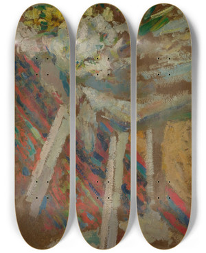Triptych art skateboard deck of Douard Vuillard Flowers On A Stool by douard Vuillard (1868-1940)