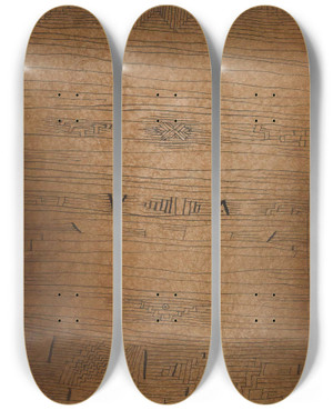 Triptych art skateboard deck of Paul Klee Inscription by Paul Klee (1879-1940)