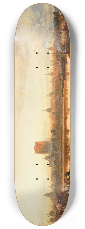 James Webb - A view of Dordrecht with Grote Kerk 8.25 inch art skate deck