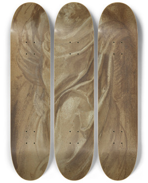 Triptych art skateboard deck of Girolamo Muziano A Standing Man In Classical Drapery by Girolamo Muziano (1532-1592)