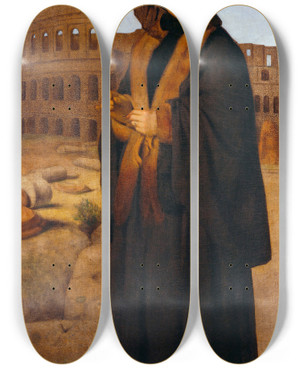 Triptych art skateboard deck of William Page Mrs William Page by William Page (1811-1885)