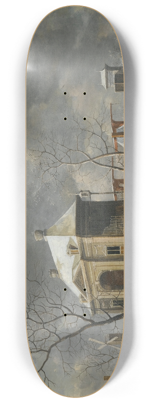 Jan Abrahamsz Beerstraaten - Amsterdam, A View Of The Heiligewegspoort From The North-West, With Skaters On A Frozen Canal 8.25 inch art skate deck