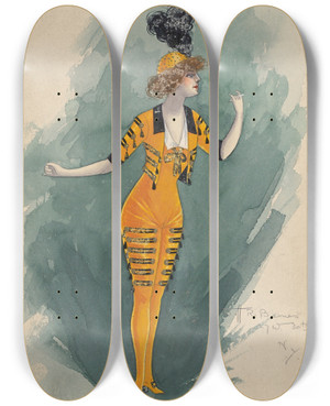 Triptych art skateboard deck of Will R Barnes Untitled_72 by Will R Barnes (1939)