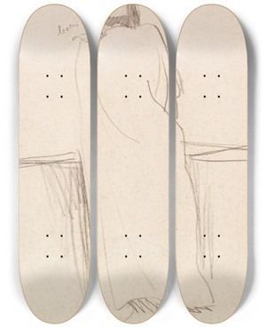 Triptych art skateboard deck of August Macke Trke 2 by August Macke (1887-1914)