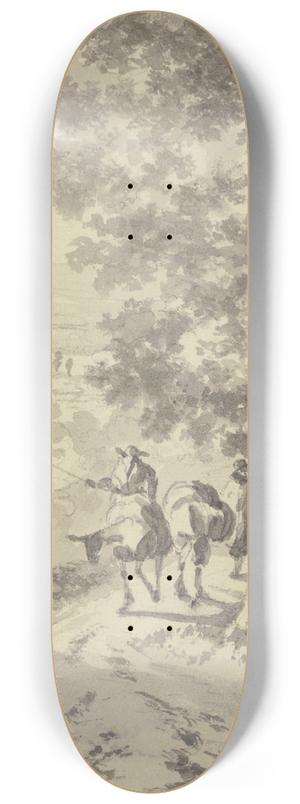 Jan Asselijn - Landschaft mit Maultiertreibern 8.25 inch art skate deck Jan Asselijn - Landschaft mit Maultiertreibern 8.25 inch art skate deck