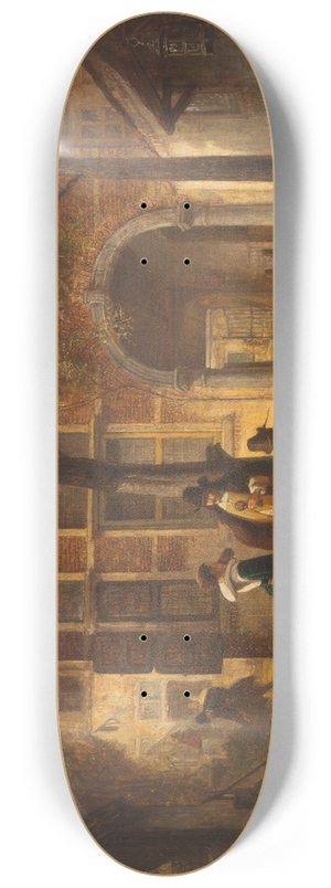 Jan August Hendrik Leys - Antwerp society in summer courtyard 8.25 inch art skate deck Jan August Hendrik Leys - Antwerp society in summer courtyard 8.25 inch art skate deck