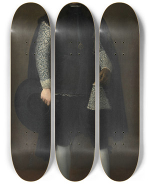 Triptych art skateboard deck of Bartolom Estebn Murillo A Knight Of Alcntara Or Calatrava by Bartolome Esteban Murillo (1617-1682)