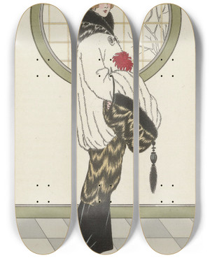 Triptych art skateboard deck of Loeze Parure Dhermin by Loeze