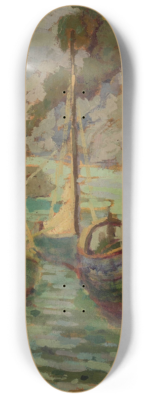 Jan Bohuszewicz - Port in Camogli at dusk 8.25 inch art skate deck