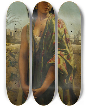 Triptych art skateboard deck of George Hamilton Barrable Leila by George Hamilton Barrable (1873-1887)