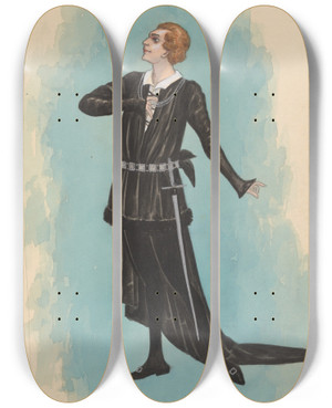 Triptych art skateboard deck of Will R Barnes Tragedy 5 by Will R Barnes (1939)