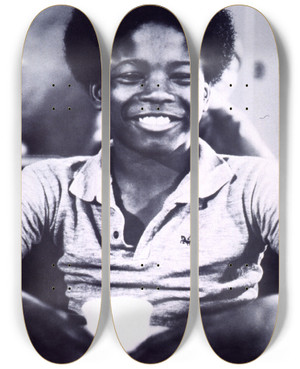 Triptych art skateboard deck of National Caries Program Smile Fluroide Makes It So Easy by National Caries Program (20-)