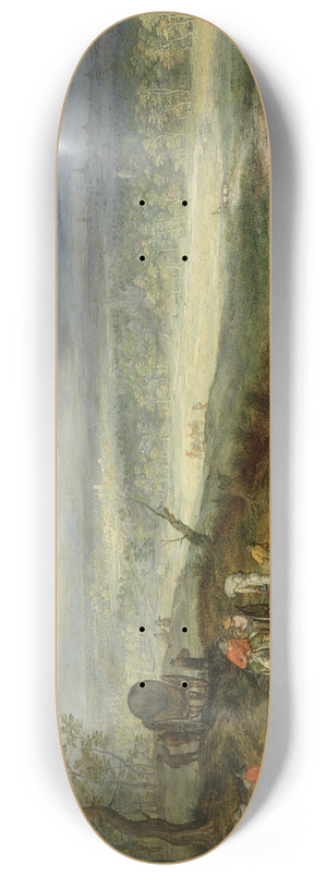 Jan Brueghel The Elder - Extensive Landscape With Travellers on a Country Road 8.25 inch art skate deck