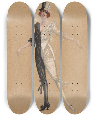Triptych art skateboard deck of Will R Barnes Untitled_21 by Will R Barnes (1939)